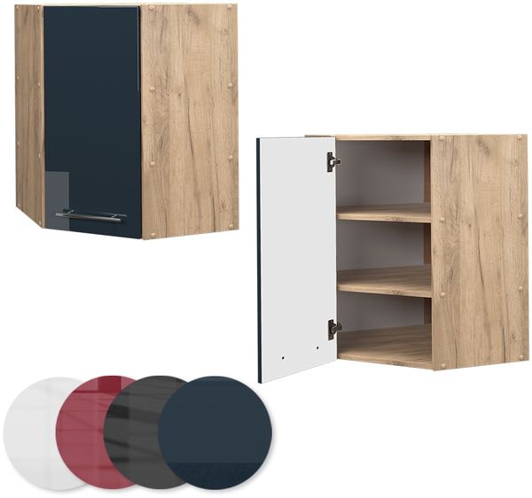 Eckhängeschrank Fame-Line Dunkelblau Hochglanz 57 cm Vicco Bild 5