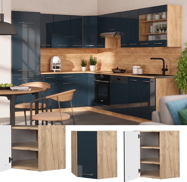 Eckhängeschrank Fame-Line Dunkelblau Hochglanz 57 cm Vicco Bild 2