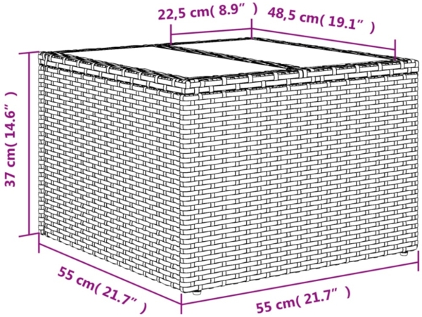 vidaXL 5-tlg. Garten-Sofagarnitur mit Kissen Schwarz Poly Rattan 3218865 Bild 11