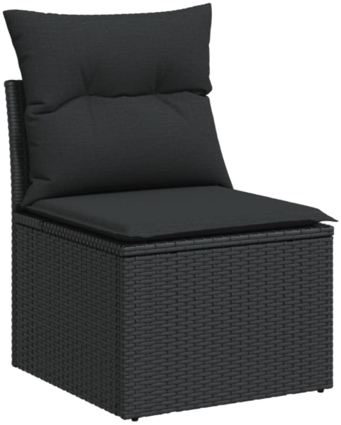 vidaXL 5-tlg. Garten-Sofagarnitur mit Kissen Schwarz Poly Rattan 3218865 Bild 8