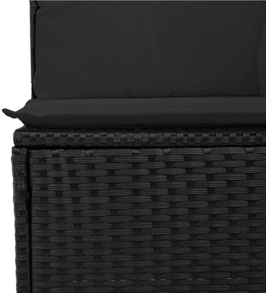 vidaXL 5-tlg. Garten-Sofagarnitur mit Kissen Schwarz Poly Rattan 3218865 Bild 5