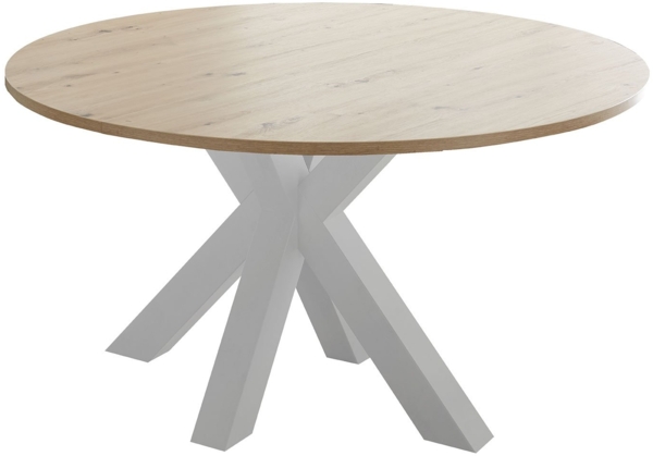 Auszugstisch Biblis-System / The Big System , Weiß, Holzfarben , 130 x 77 x 130 cm