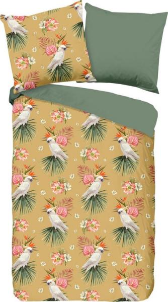 Pure Microfaser Bettwäsche 2 teilig Bettbezug 135x200 cm Kissenbezug 80x80 cm Kakatoe Ochre