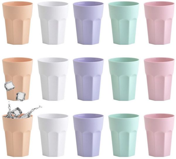 Engelland Becher Kunststoffbecher in modernen Pastellfarben, 250 ml, Mehrweg, 15-tlg, Kunststoff, spülmaschinengeeignet, bruchfest, wiederverwendbar, 250 ml, 0,25 Liter