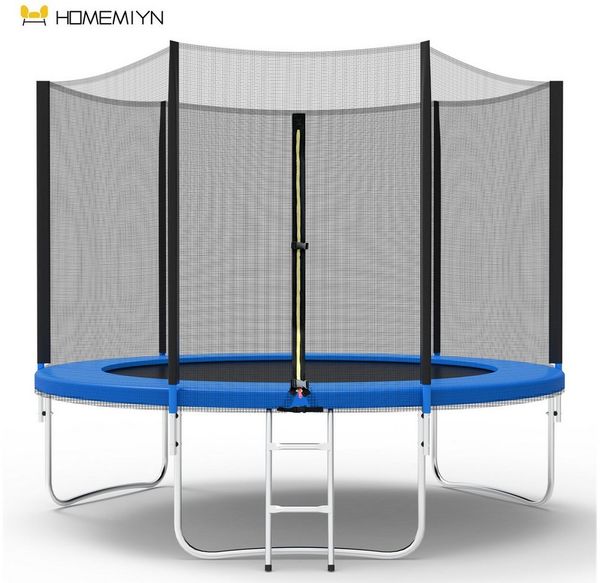 HomeMiYN Gartentrampolin Garten Trampolin mit Sicherheitsnetz – Outdoor Kinder Trampolin, Schutzrand schwarz,mit sicherheisnetz