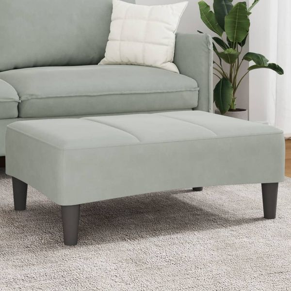 vidaXL Fußhocker Hellgrau 77x55x31 cm Samt 4007375