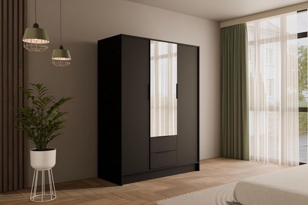 ALTDECOR Drehtürenschrank KOLIN (Kleiderschrank Garderobenschrank mit viel Stauraum, Moderner Schrank) Vielseitiger Drehtürenschrank mit Spiegeltüren Spiegel Flügeltüren