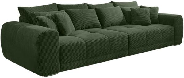 Big-Sofa XXL 306 cm Federkernpolsterung Lounge Couch mit Bezug Cordstoff in Grün