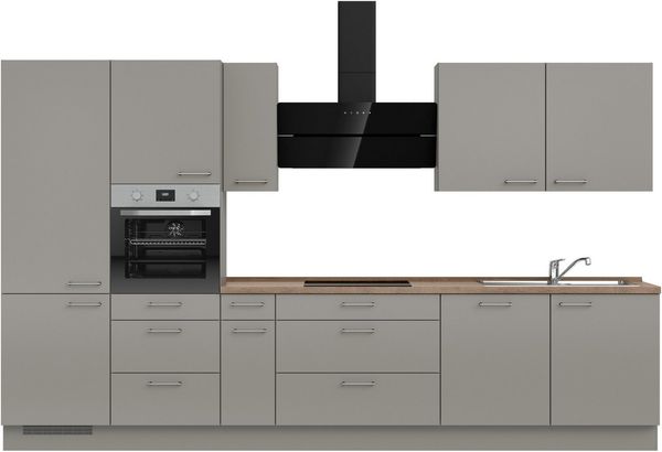 nobilia® Küchenzeile "Laser II", NEU: individuell anpassbar mit gratis Profi-Beratung, vormontiert, 180 cm breit, optional mit verschiedenen E‑Geräte-Sets
