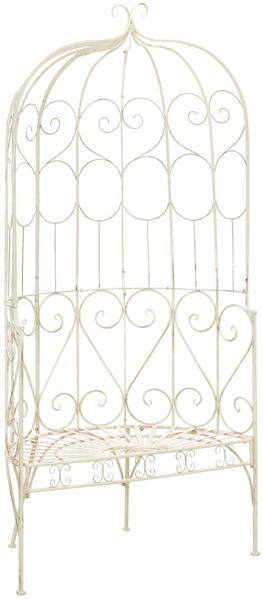 vidaXL Gartenbank 95 cm Eisen Antik Weiß 45432
