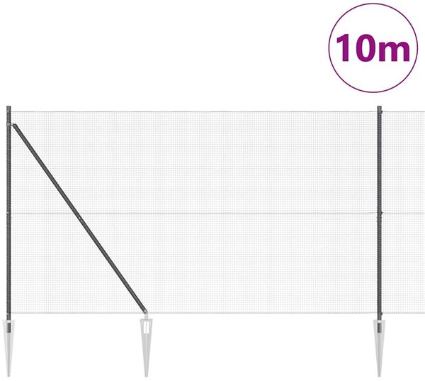 vidaXL Schweißdrahtzaun mit Spikes 10 x 1,6 m PVC-beschichteter Stahl 3352180 Bild 3