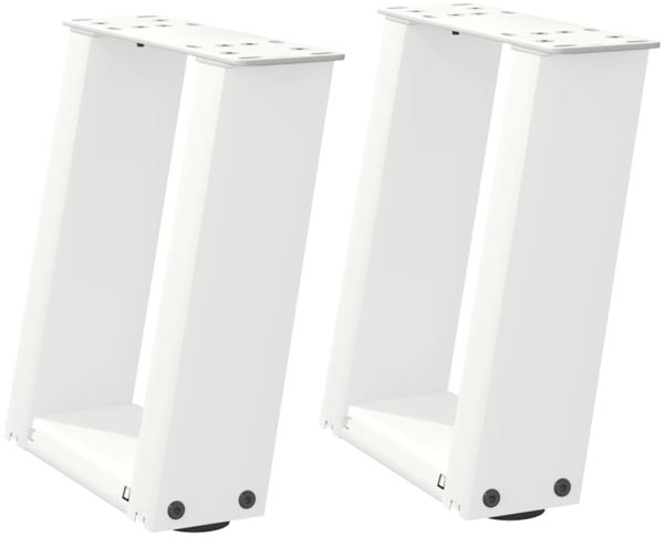 vidaXL Couchtischbeine U-Form 2 Stk. Weiß 30x(30-31) cm Stahl 4012737