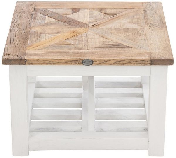TPFLiving Couchtisch Bastia (Pflegeleicht und langlebig, Moderner Tisch mit praktischer Nutzung in stilvoller Optik), Maße (TxBxH): 60 x 60 x 40cm - Farbe: natura