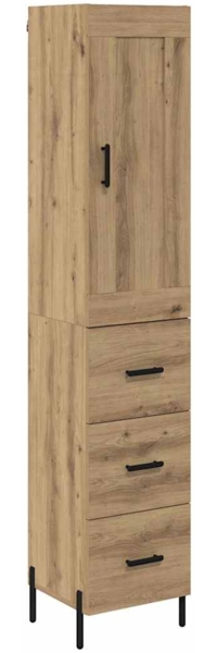 vidaXL Highboard Artisan-Eiche 34,5 x 34 x 180 cm Holzwerkstoff 3415985