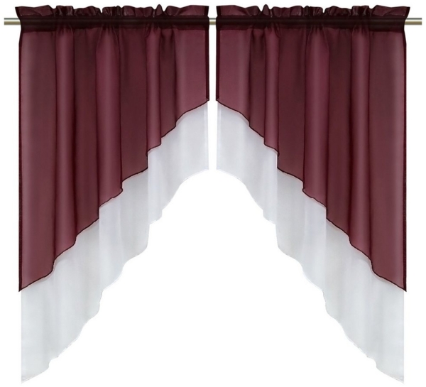 Delien Scheibengardine Beyza (2 St), Stangendurchzug, transparent, Zweifarbig