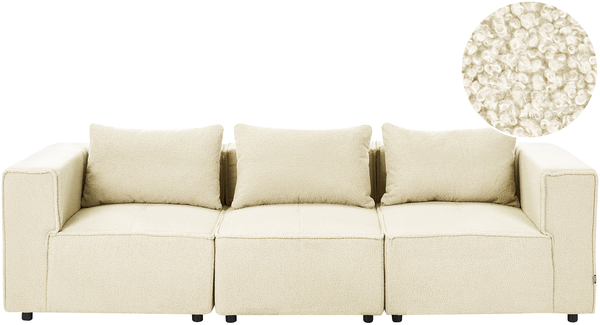 AXEBO 3-Sitzer Modulsofa Cremeweiß Bouclé