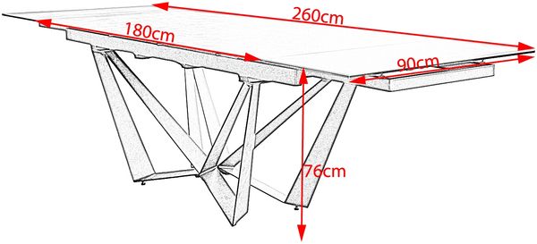 KAWOLA Ausziehtisch ISTAR Esstisch Keramik 180x90cm Bild 10