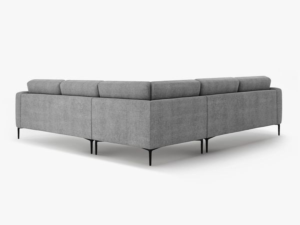 Micadoni Ecksofa Bemy 5-Sitzer Strukturierter Stoff Grau Bild 3