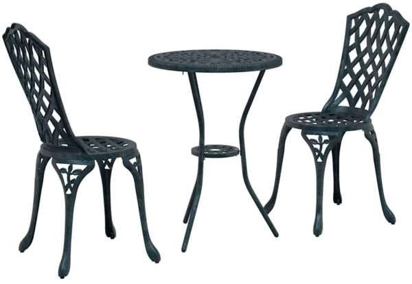 vidaXL Garten Bistro Set 3 pcs Grün Aluminium 42002393