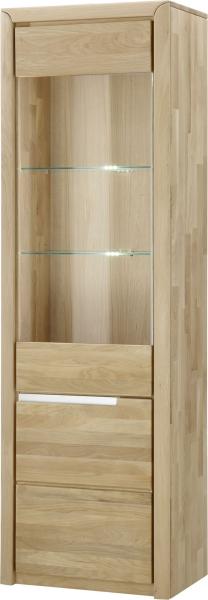 Standvitrine Massivholz Ianka 63x198x41 Vitrine Wildeiche Bianco geölt 20011