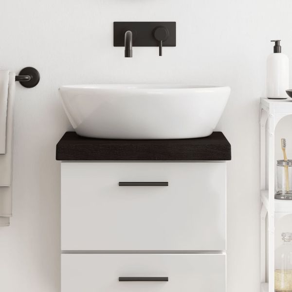 vidaXL Waschtischplatte Dunkelbraun 40x30x(2-6)cm Massivholz Behandelt 3156187