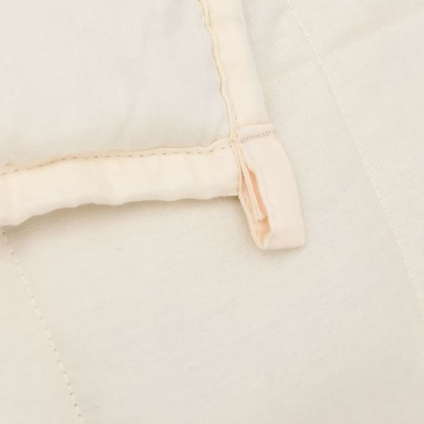 vidaXL Gewichtsdecke Stoff, 1 x Gewichtsdecke, Creme, 220x235 cm, Baumwolle, 15 kg Bild 5