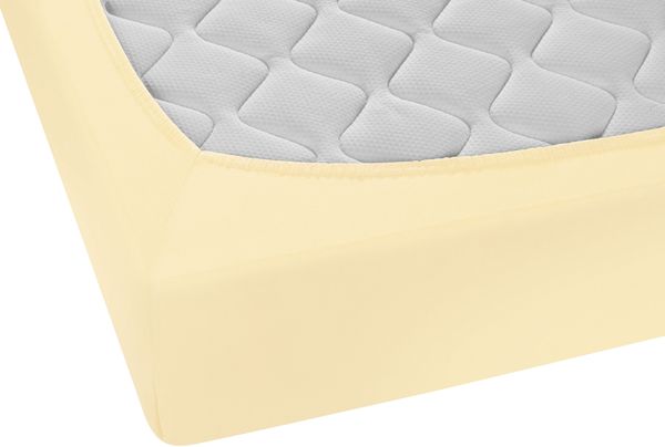 biberna Feinjersey-Spannbetttuch 0077144, gelb, 1x 90x190 cm - 100x200 cm Bild 2