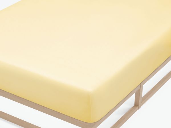 biberna Feinjersey-Spannbetttuch 0077144, gelb, 1x 90x190 cm - 100x200 cm