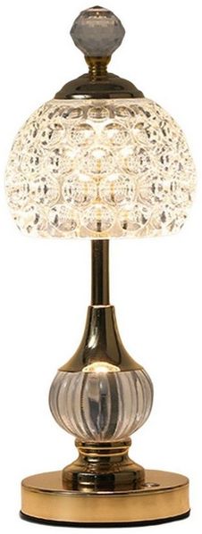 POPOLIC LED Nachttischlampe Drei Farben LED Kristall Schreibtischlampe, Touch gesteuert, weiches und nicht irritierendes Licht, 3-Wege dimmbare Nachttischlampe, Dekorative LED Lampe für Schlafzimmer,Wohnzimmer