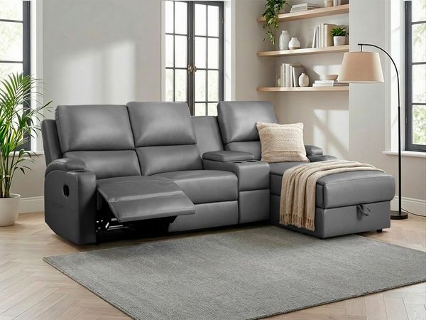 Home affaire Ecksofa Napori Multimediasofa, 3er Kinosessel XXL, L-Form, Kinosofa mit Relaxfunktion, Getränkehalter, Staufach und Staukasten