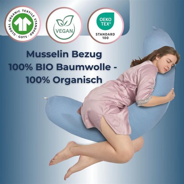 SEI Design Stillkissenbezüge aus 100% Bio Baumwolle - 190x30 cm, Bio Baumwolle