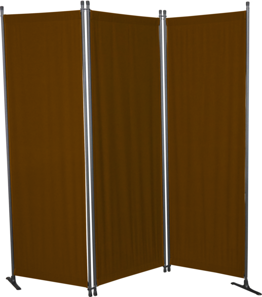 Paravent 3-tlg. braun