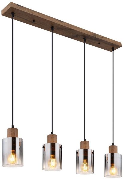 GLOBO LIGHTING Pendelleuchte GLOBO Lighting Hängeleuchte UNDERWOOD LBH 105x12x120 cm braun