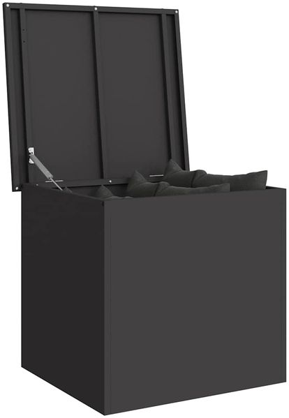 vidaXL Gartenlagerkissenbox Stahl 55 x 50,5 x 50 cm 117 L Schwarz 874574 Bild 3