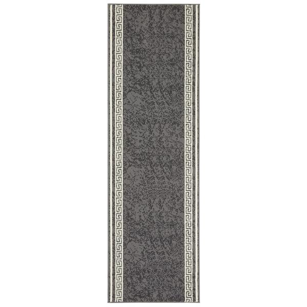 Kurzflor Teppich Läufer Casa Grau Creme - 80x300x0,9cm