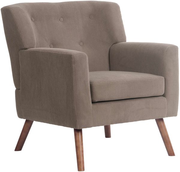 Lounger Sessel MUSCAT - Cord Dunkelbraun 72x74x80 cm | Loungesessel Wohnzimmer Bequem Lounger Clubsessel Sofa Hotelsessel Eingang