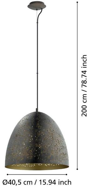 Eglo 49815 Hängeleuchte Vintage SAFI Ø 40,5cm dimmbar in braun, gold