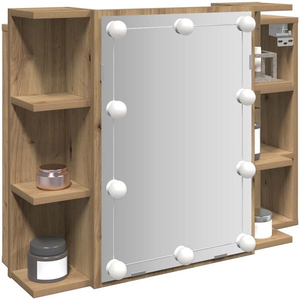 vidaXL Spiegelschrank mit LED Artisan Eichen-Optik 70x16,5x60 cm 857004