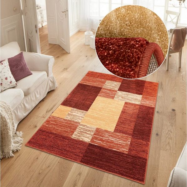OTTO home Teppich Melvin, rechteckig, Höhe: 8 mm, schön weich, Kurzflor Teppich Karo-Muster, Wohnzimmer, Esszimmer