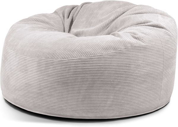 Schaumstoffsitzsack ‘OM 135‘, Bezugstoff - Waves, 100% Polyester, White Grey, 90x135x135 cm.