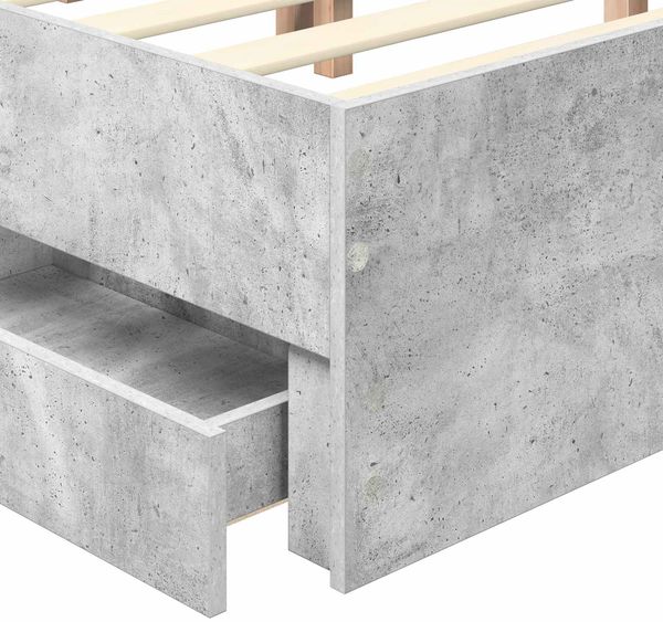 vidaXL Bettrahmen mit Kopfteil Beton Grau 140 x 190 cm Ingenieurs Holz 3409457 Bild 11