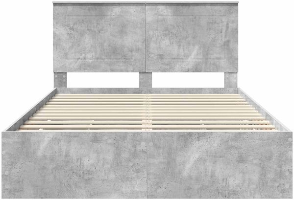 vidaXL Bettrahmen mit Kopfteil Beton Grau 140 x 190 cm Ingenieurs Holz 3409457 Bild 8