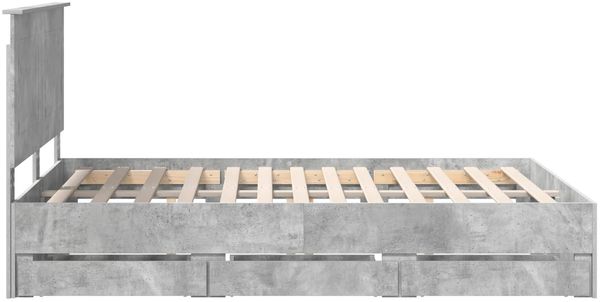 vidaXL Bettrahmen mit Kopfteil Beton Grau 140 x 190 cm Ingenieurs Holz 3409457 Bild 9