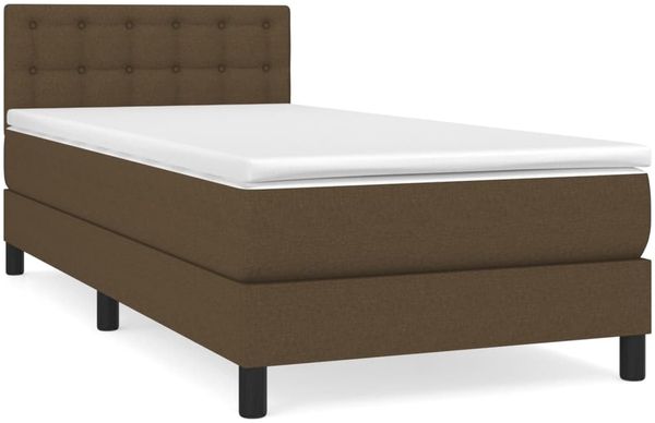 vidaXL Boxspringbett mit Matratze Dunkelbraun 90x200 cm Stoff, Härtegrad: H2 [3140348] Bild 2