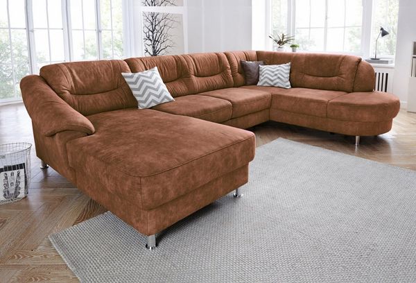 sit&more Wohnlandschaft Salsa U-Form, mit Federkern, wahlweise mit Bettfunktion