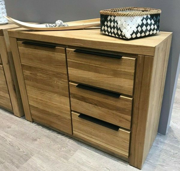 ELFO Kommode Sideboard Kommode Greta in Wildeiche geölt Teilmassiv Breite 108cm, Breite 108cm