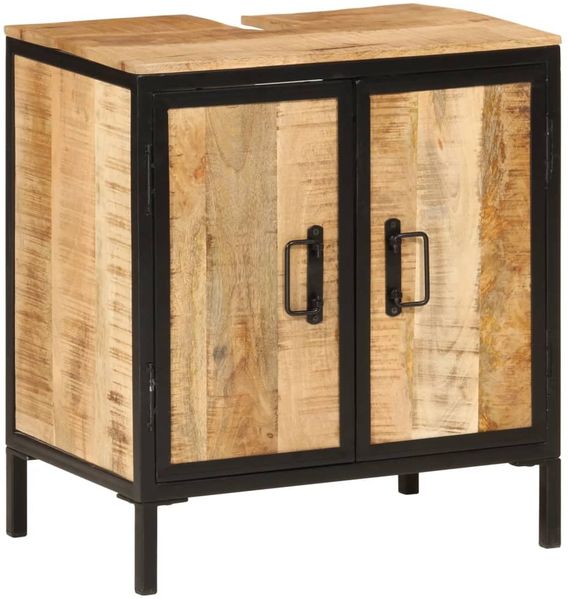 vidaXL Waschbeckenunterschrank 55x35x60 cm Massivholz Mango und Eisen 358572