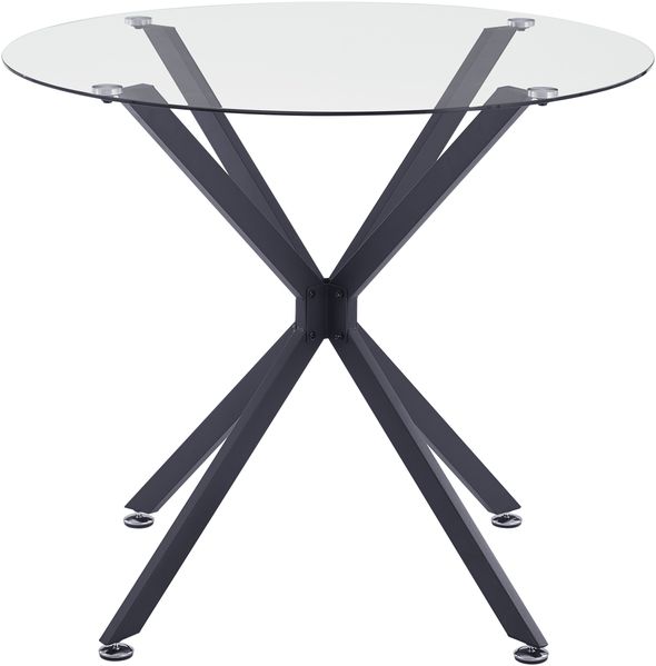 80cm runder Esstisch aus gehärtetem Glas, geeignet für 1–4 Personen, platzsparender kleiner Küchentisch, ausgestattet mit stabilen Metallbeinen, geeignet für Esszimmer und Wohnzimmer,Schwarz Bild 6