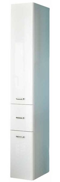 Hochschrank Porto / Piolo, Glas, Holzwerkstoff, Metall, Weiß, 30 x 186 x 33 cm