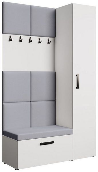 Beautysofa Garderobenschrank mit schmalem eintürigen Kleiderschrank mit Kleiderstange MARGARET I+IV (in 2 Breiten zur Auswahl) mit schmalem 1-türigen Kleiderschrank